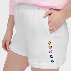 NWT - Roller Rabbit x Target White Athletic Shorts with Multicolor Heart Trim